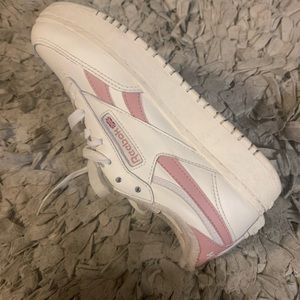 Reebok’s pink and white sneakers ( worn at least 5 times) but incredibly sturdy